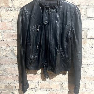 XOXO Black Leather Jacket